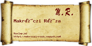 Makróczi Róza névjegykártya